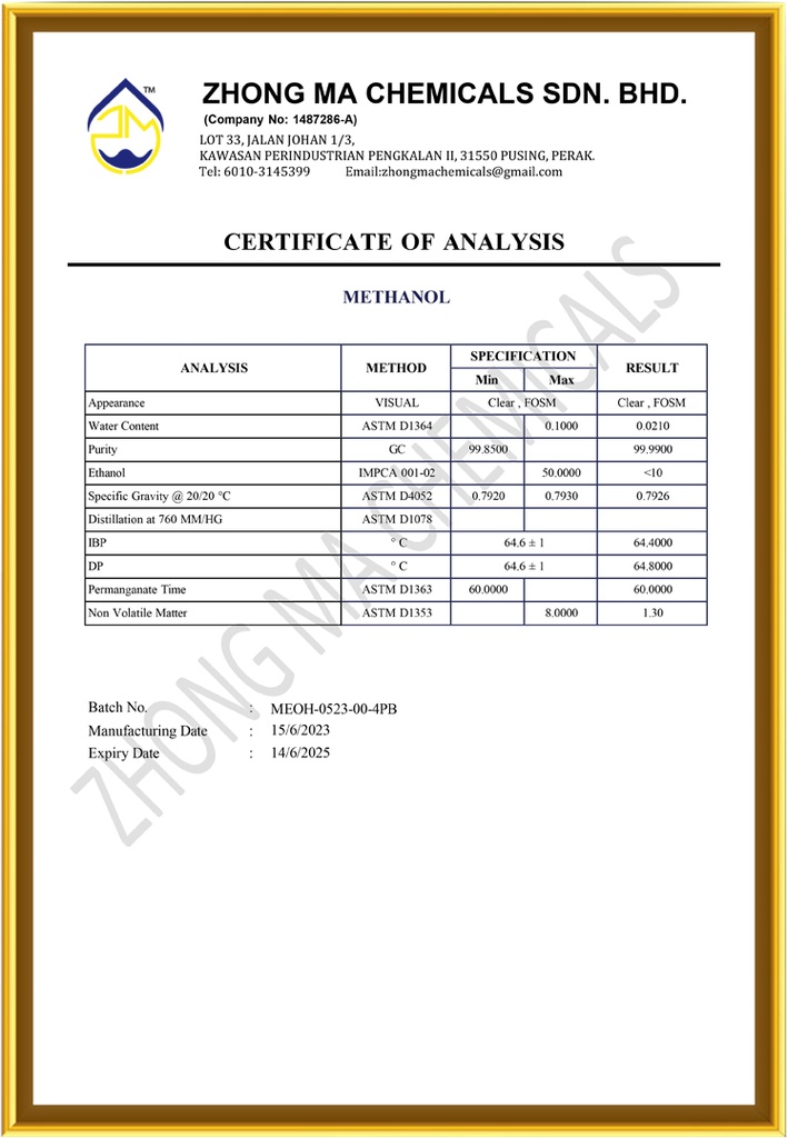 METHANOL (METHYL ALCOHOL) 4