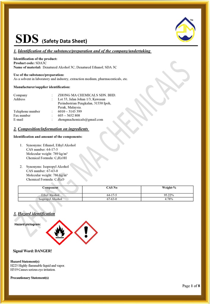 SPECIALLY DENATURED ETHANOL 3C (SDA 3C)5